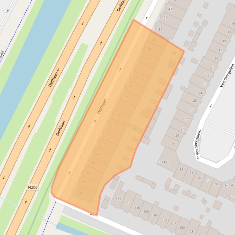 Kaart van postcodegebied 2023LB.