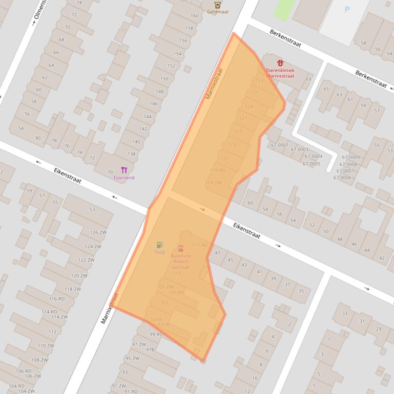 Kaart van postcodegebied 2023RD.