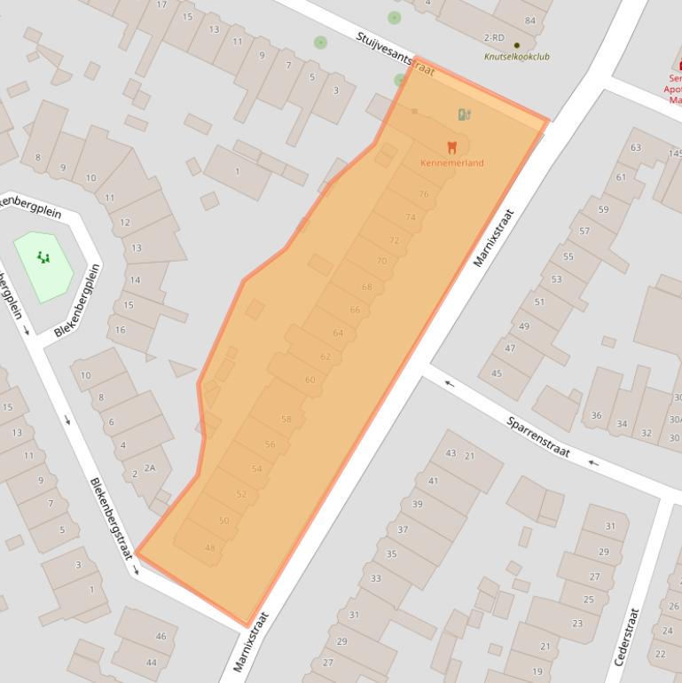 Kaart van postcodegebied 2023RG.