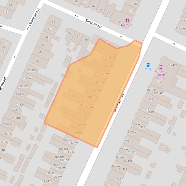 Kaart van postcodegebied 2023RJ.