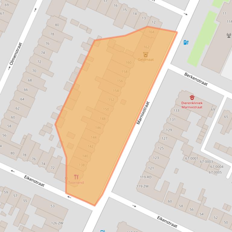 Kaart van postcodegebied 2023RK.