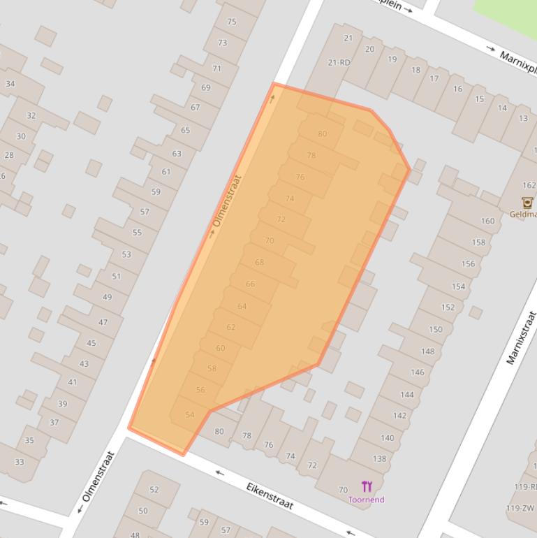 Kaart van postcodegebied 2023RS.