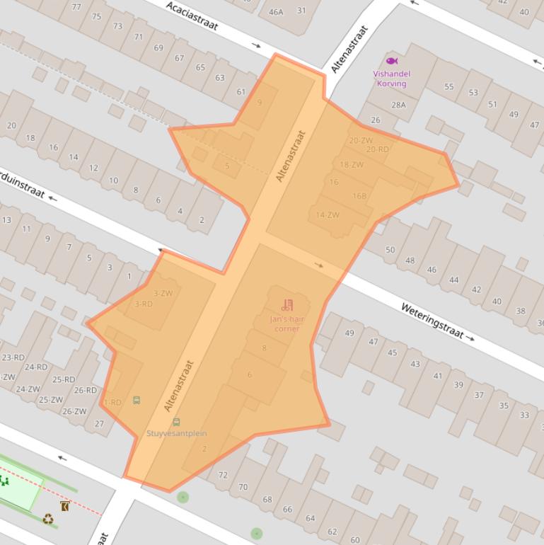 Kaart van postcodegebied 2023RW.