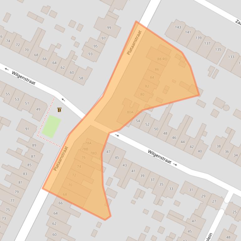 Kaart van postcodegebied 2023SG.