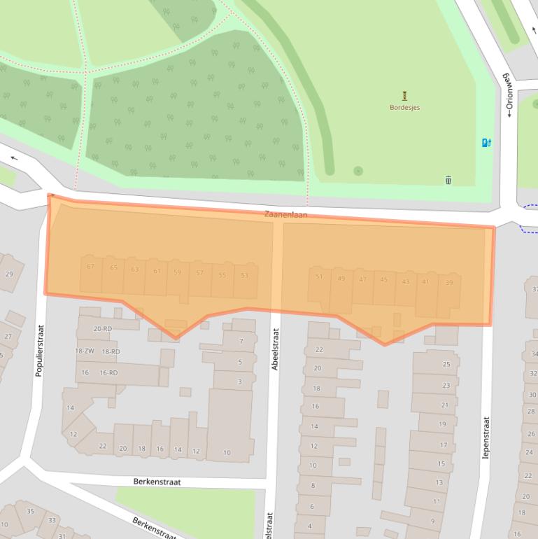 Kaart van postcodegebied 2023SJ.