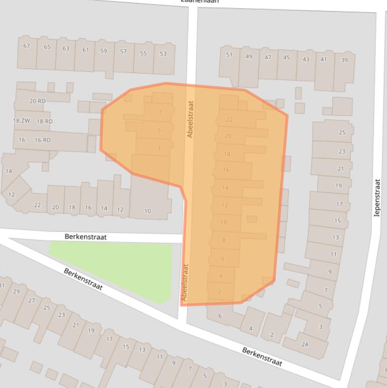 Kaart van postcodegebied 2023SR.