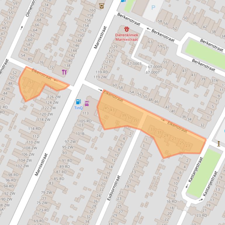 Kaart van postcodegebied 2023TL.