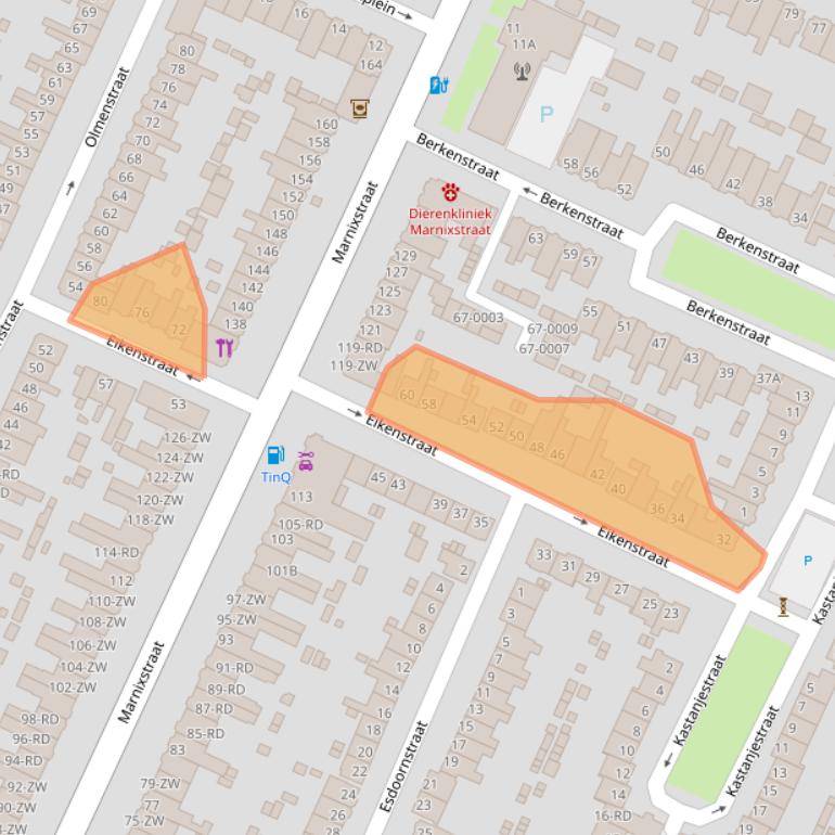 Kaart van postcodegebied 2023TN.