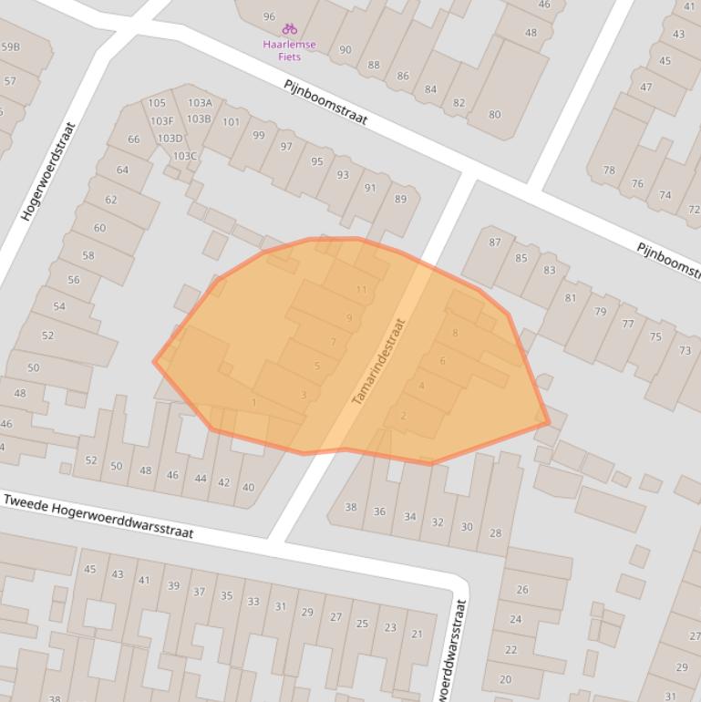 Kaart van postcodegebied 2023VM.