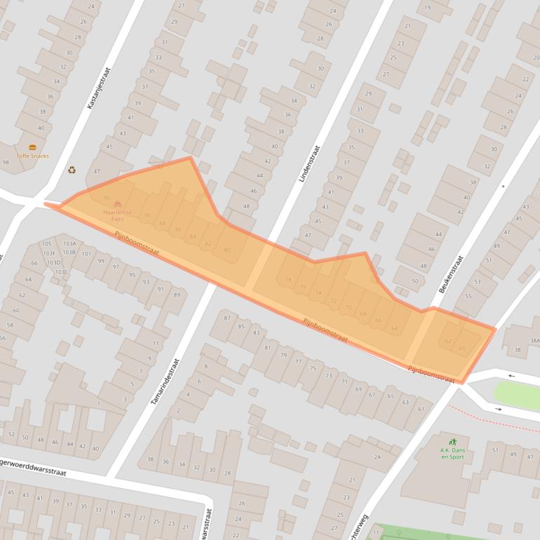 Kaart van postcodegebied 2023VT.