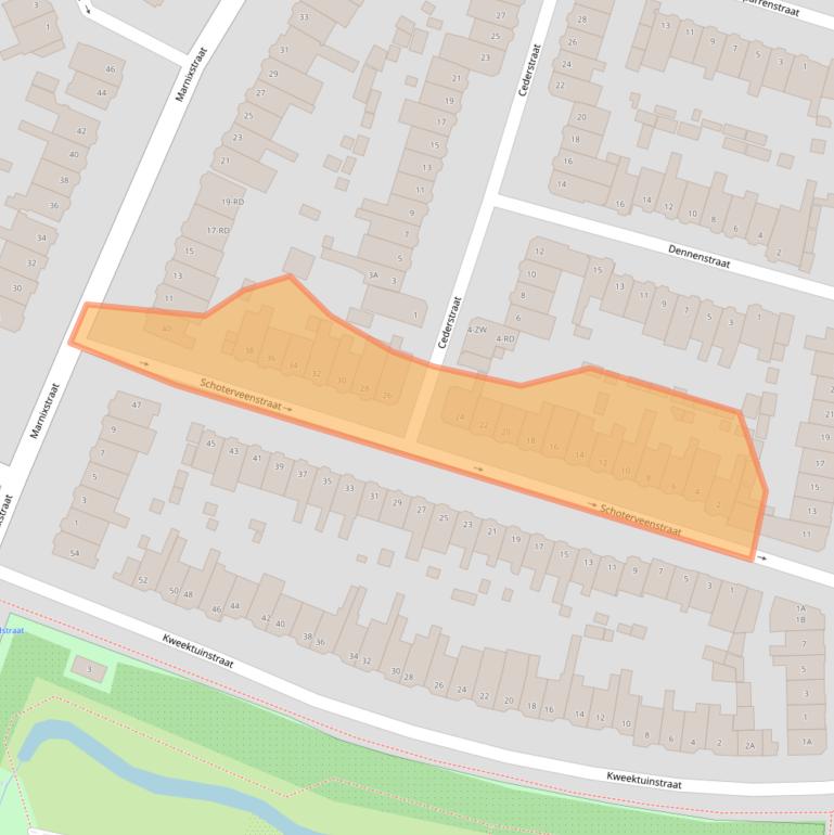 Kaart van postcodegebied 2023WP.