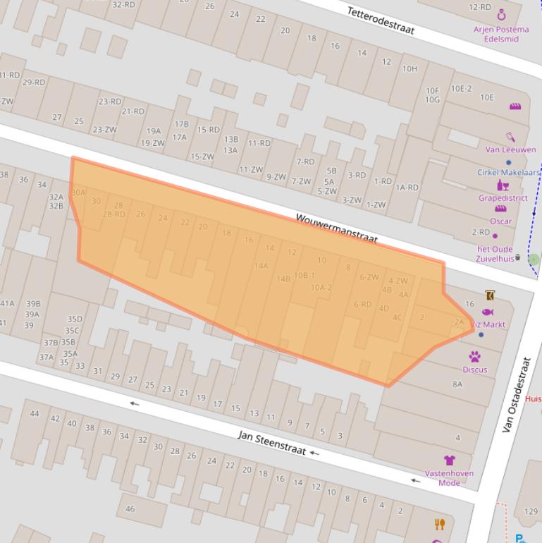 Kaart van postcodegebied 2023XG.