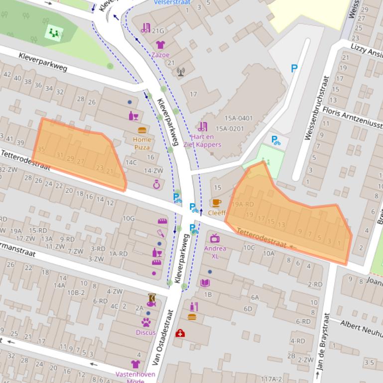 Kaart van postcodegebied 2023XK.