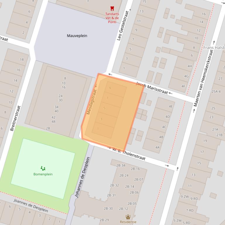 Kaart van postcodegebied 2023ZR.