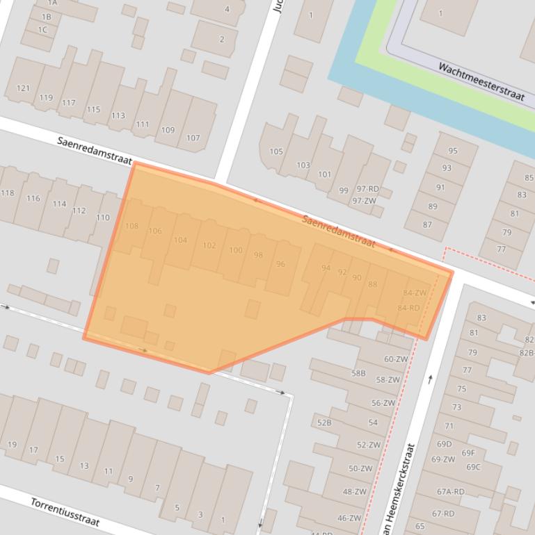 Kaart van postcodegebied 2023ZX.