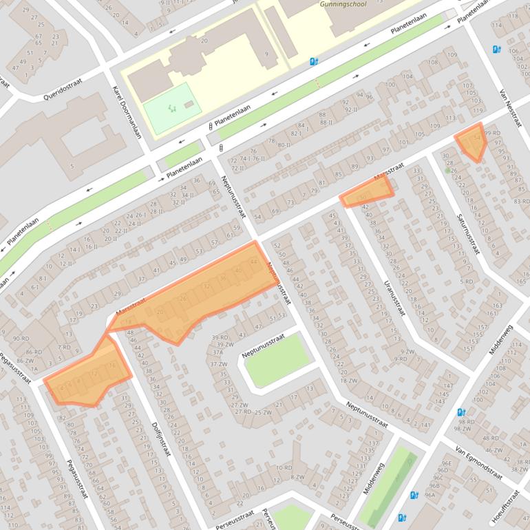 Kaart van postcodegebied 2024GE.