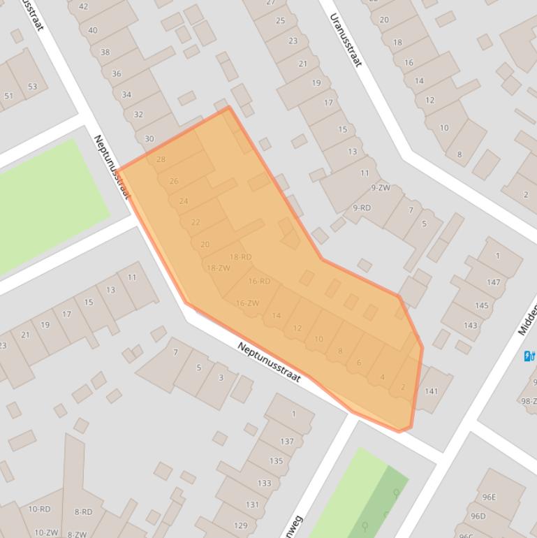 Kaart van postcodegebied 2024GP.