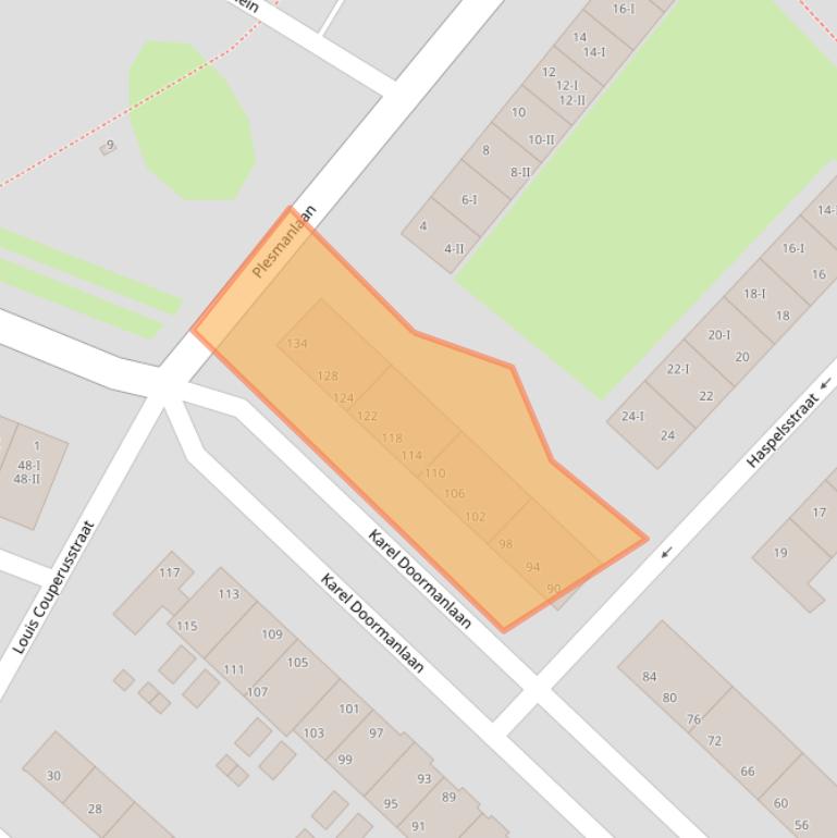 Kaart van postcodegebied 2024HP.