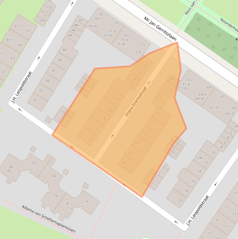 Kaart van postcodegebied 2024KD.