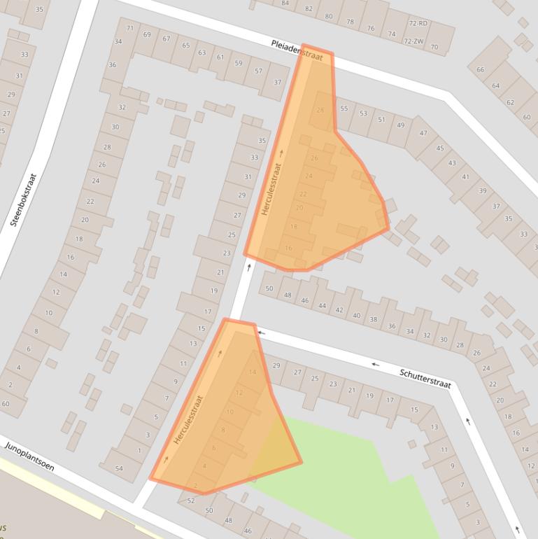 Kaart van postcodegebied 2024RG.