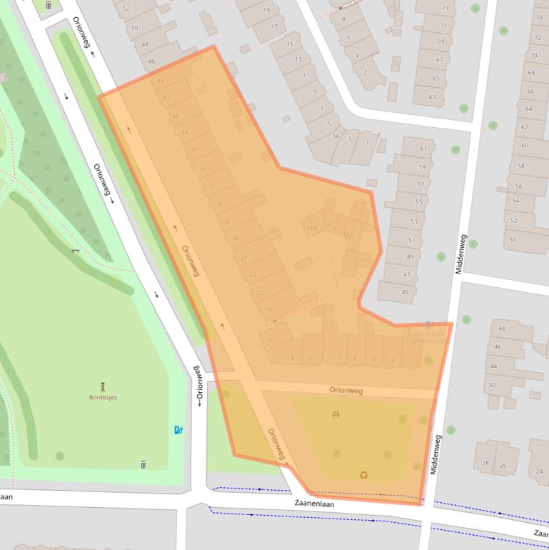 Kaart van postcodegebied 2024TD.
