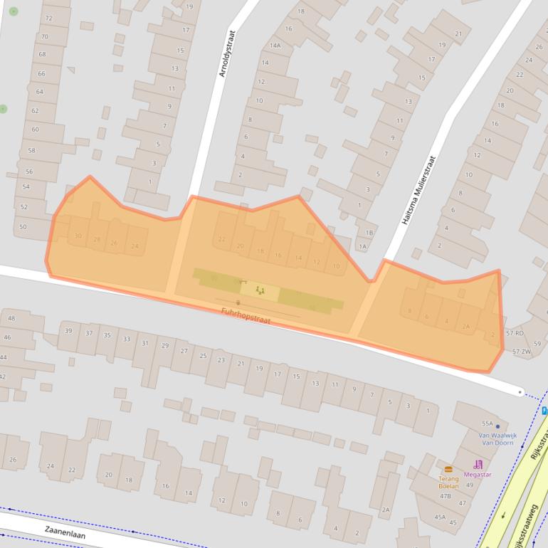 Kaart van postcodegebied 2024VB.