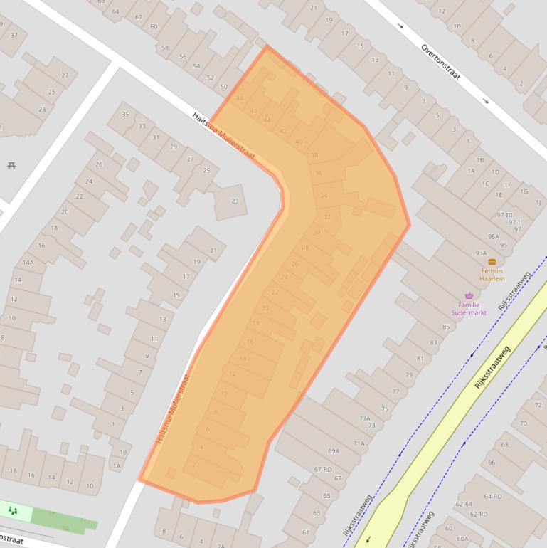 Kaart van postcodegebied 2024VD.