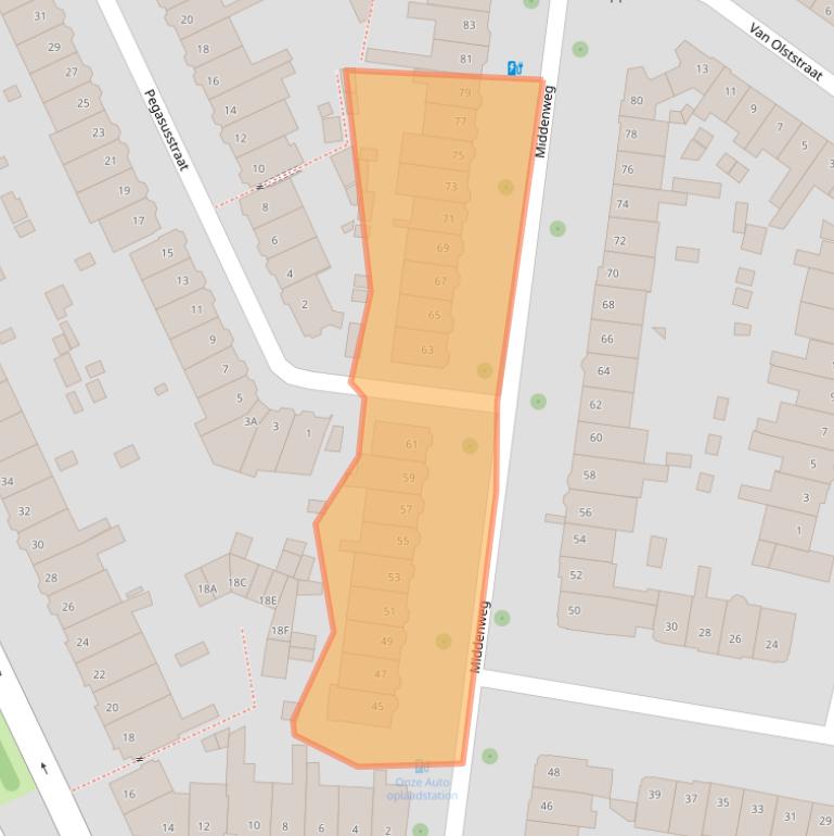 Kaart van postcodegebied 2024XA.