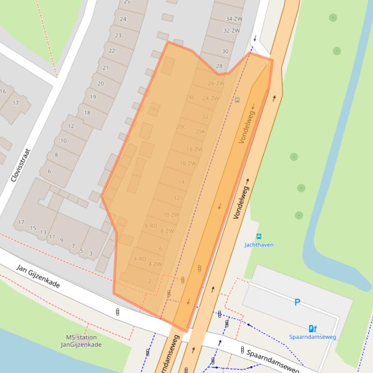 Kaart van postcodegebied 2025AA.