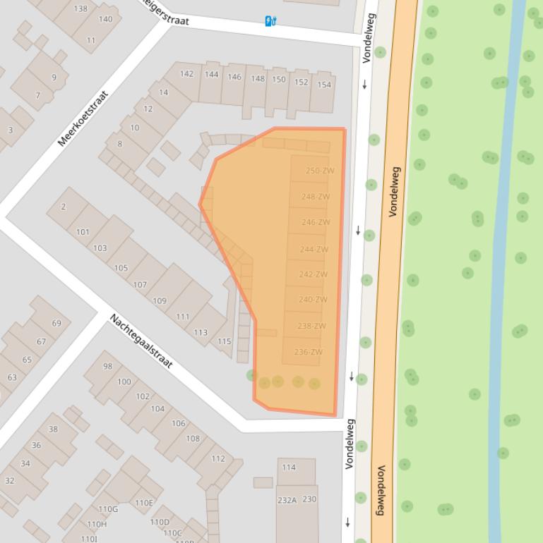 Kaart van postcodegebied 2025AJ.