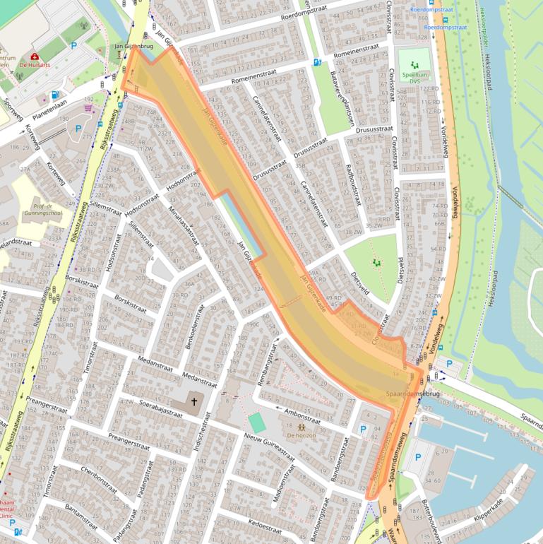 Kaart van postcodegebied 2025BA.