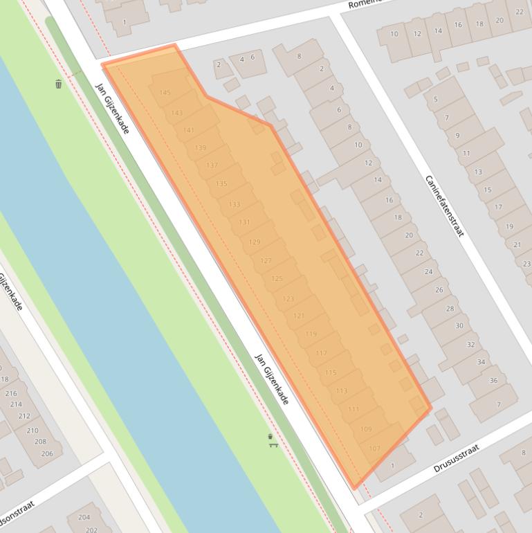 Kaart van postcodegebied 2025BD.