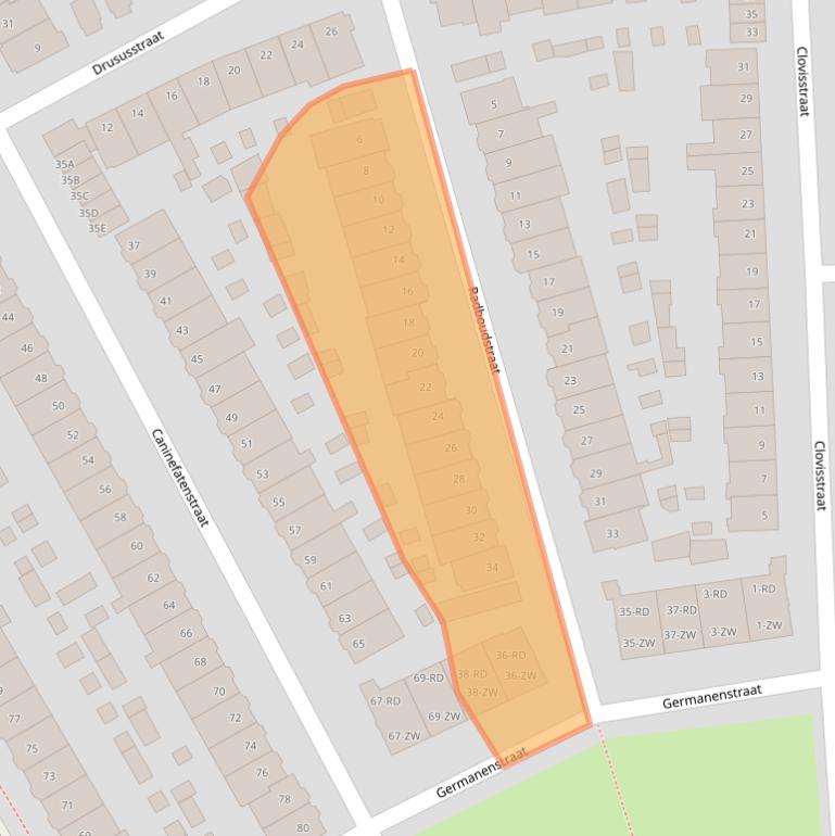 Kaart van postcodegebied 2025BK.