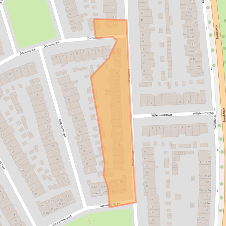 Kaart van postcodegebied 2025BL.