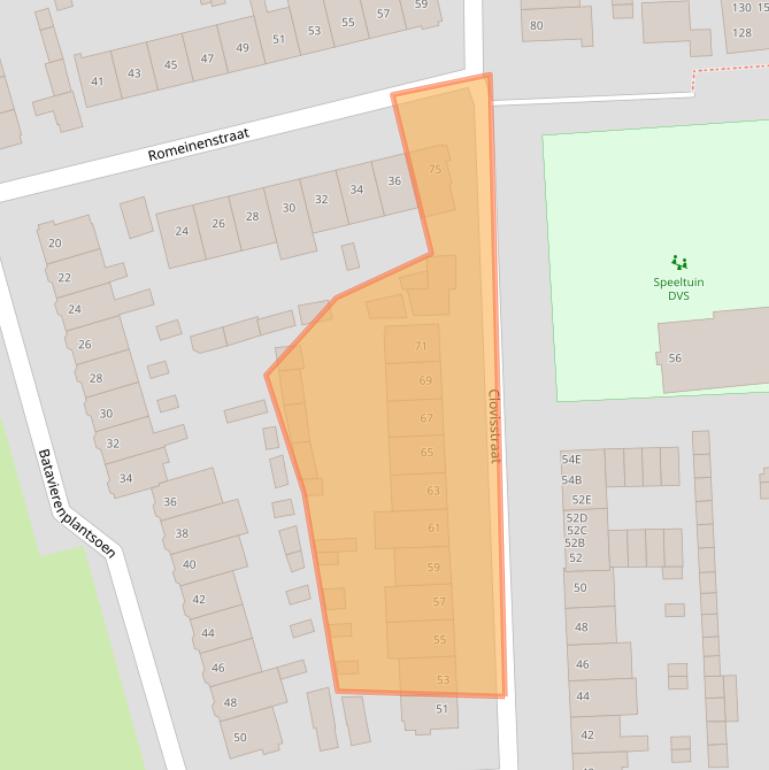 Kaart van postcodegebied 2025BM.