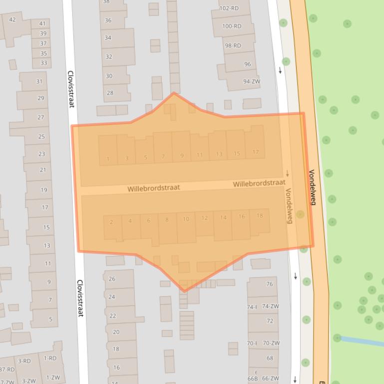 Kaart van postcodegebied 2025BR.
