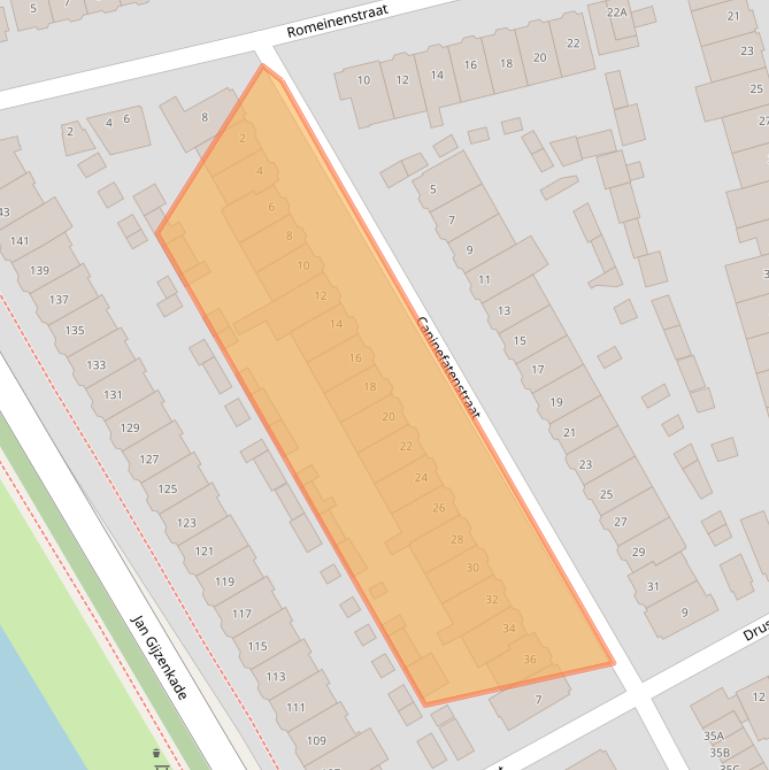 Kaart van postcodegebied 2025CC.