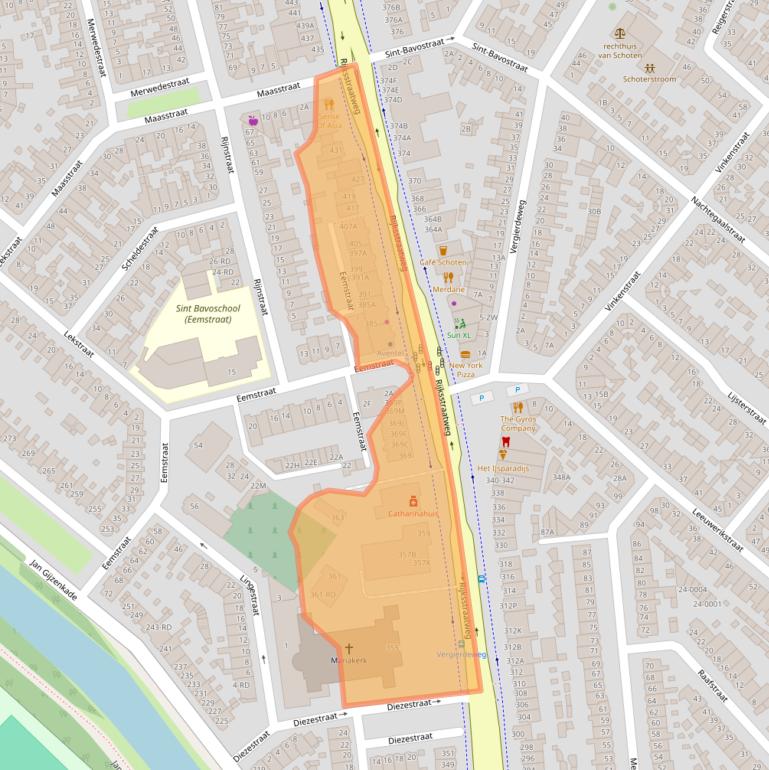 Kaart van postcodegebied 2025DB.