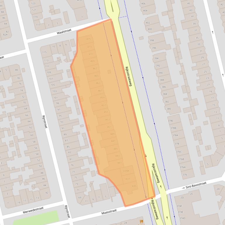 Kaart van postcodegebied 2025DC.