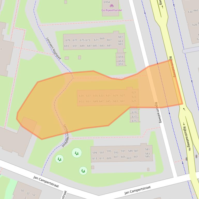 Kaart van postcodegebied 2025DJ.