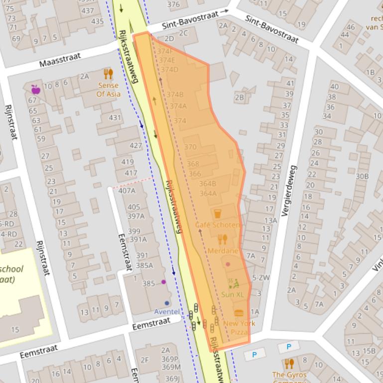 Kaart van postcodegebied 2025DR.