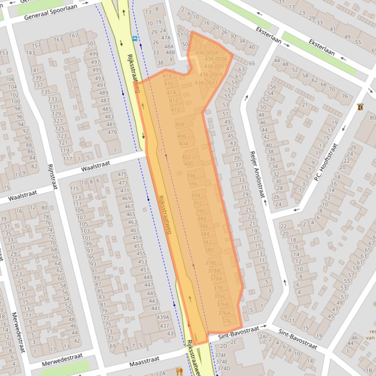 Kaart van postcodegebied 2025DS.