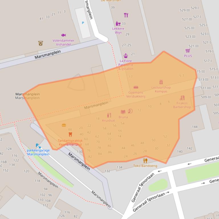 Kaart van postcodegebied 2025DT.