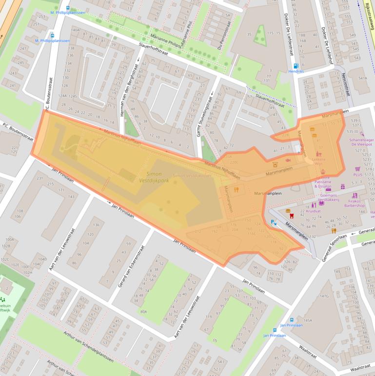 Kaart van postcodegebied 2025DV.