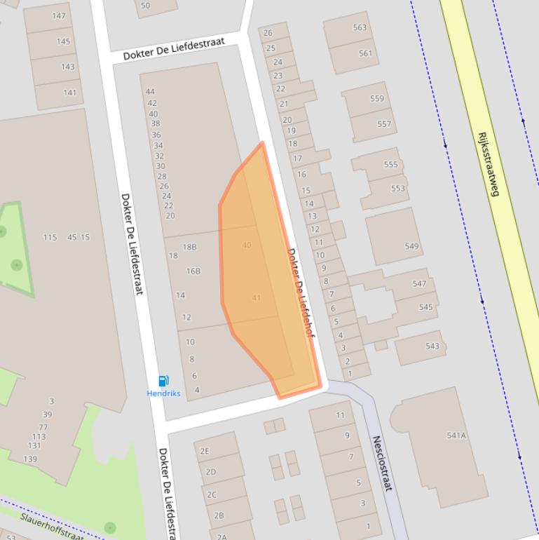 Kaart van postcodegebied 2025DX.
