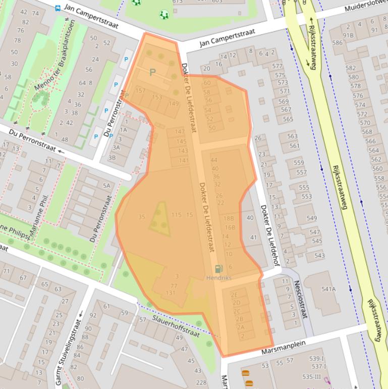 Kaart van postcodegebied 2025DZ.