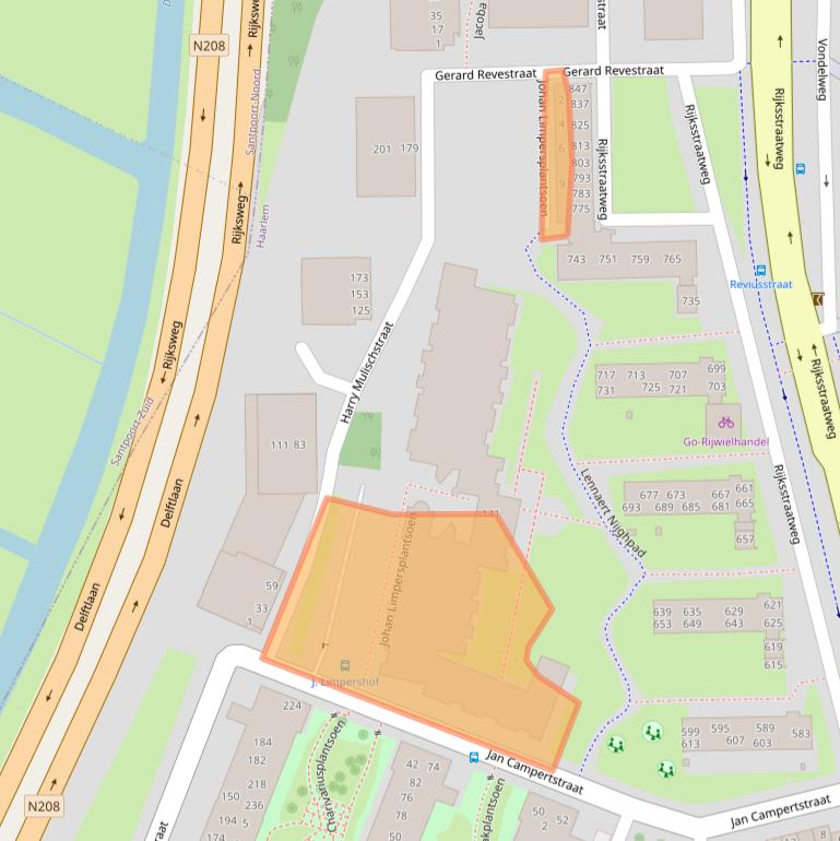 Kaart van postcodegebied 2025EJ.