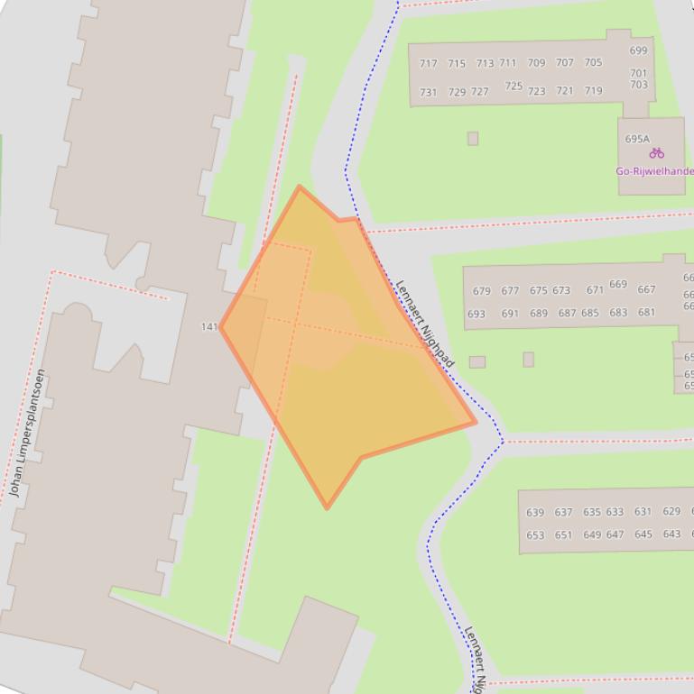 Kaart van postcodegebied 2025EK.