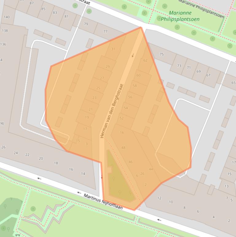 Kaart van postcodegebied 2025GS.