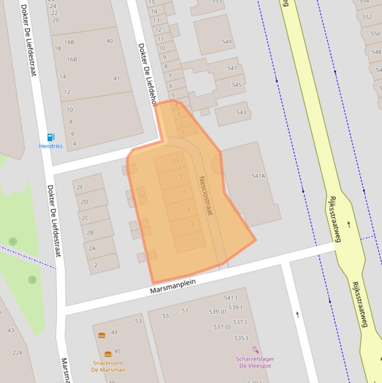 Kaart van postcodegebied 2025GV.